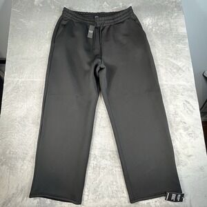 BoohooMAN Plus Stretch Sweatpants 4XL R Black Bonded Scuba Knit Straight Leg NWT